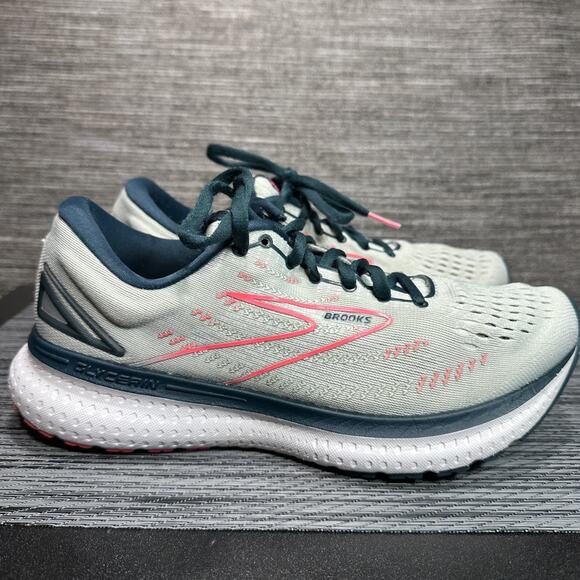 Brooks Glycerin 19 Womens Size 9.5 Gray White Pink Athletic Running Shoes - Picture 7 of 16